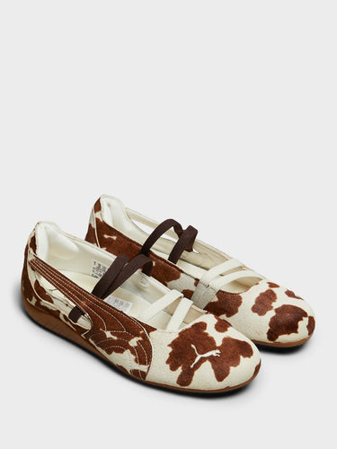 Puma - Speedcat Ballet Cow Print in Chocolate Brown-Warm White
