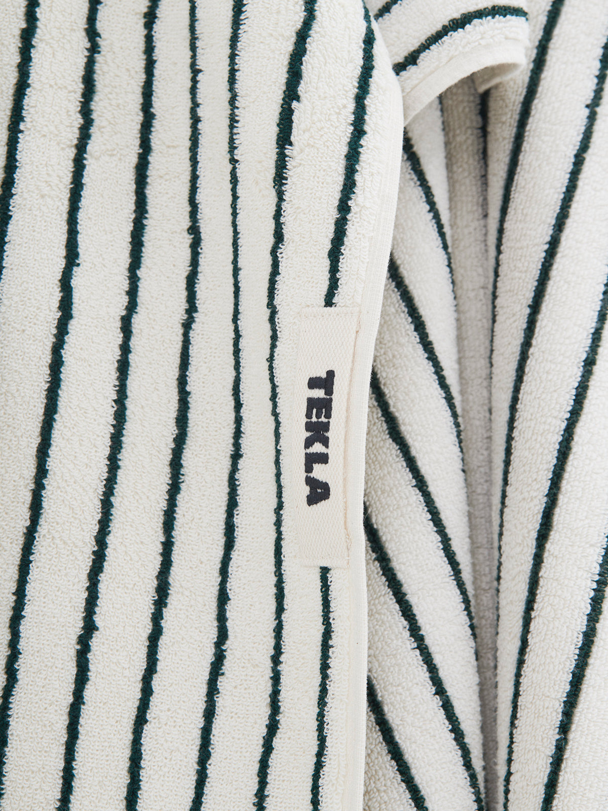 Tekla - Terry Towel in Racing Green Stripes