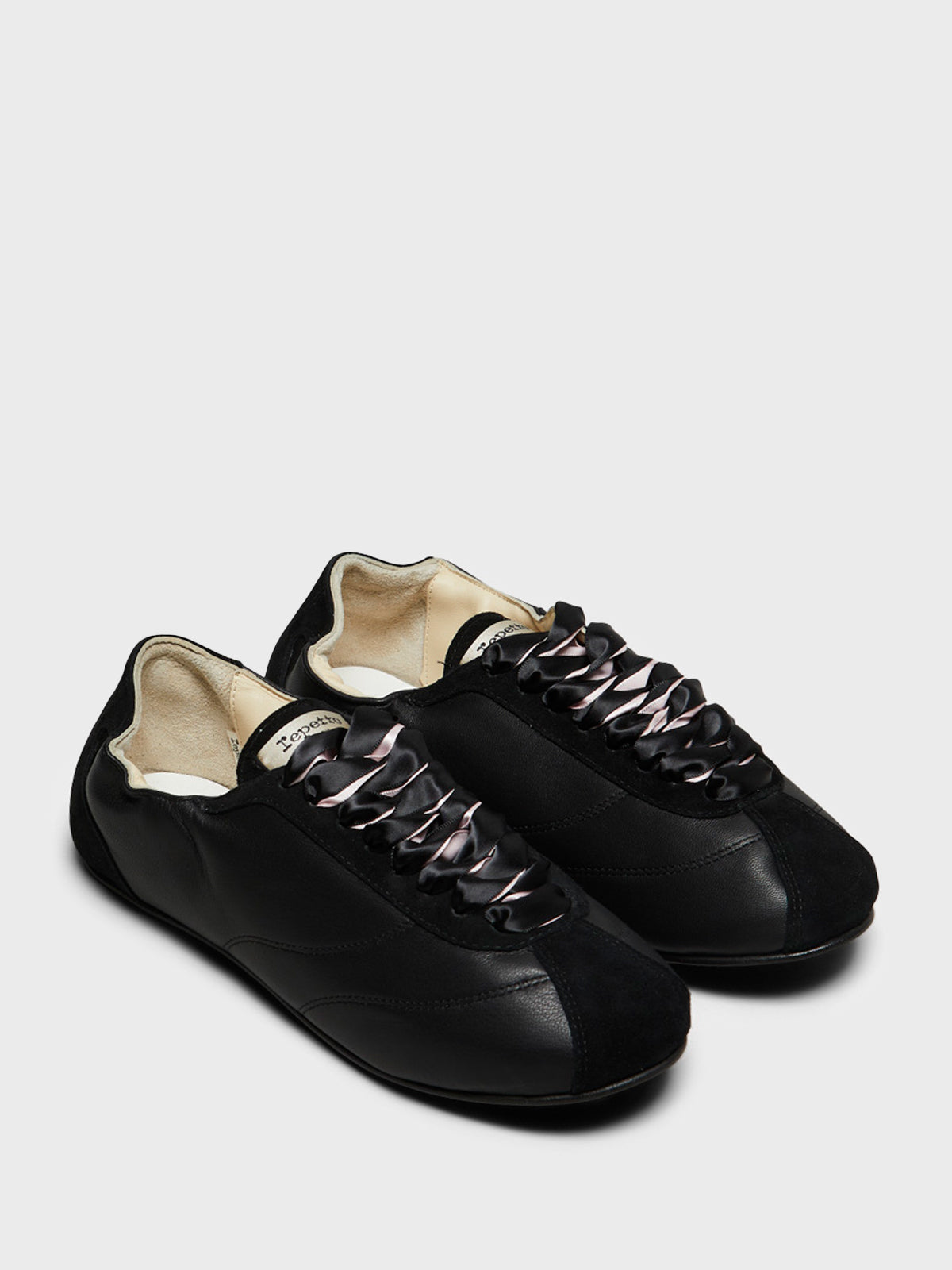 Repetto - Meline Silk Tennis Shoes in Noir