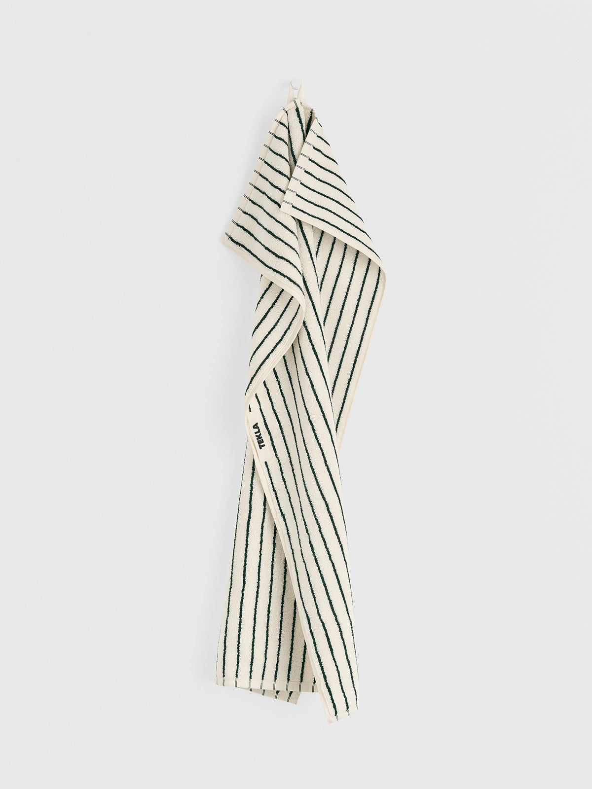 Tekla - Terry Towel in Racing Green Stripes