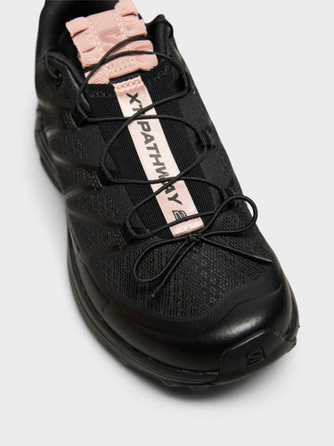 Salomon - XT-Pathway 2 Satin Sneakers in Black, Black and Mahogany Rose