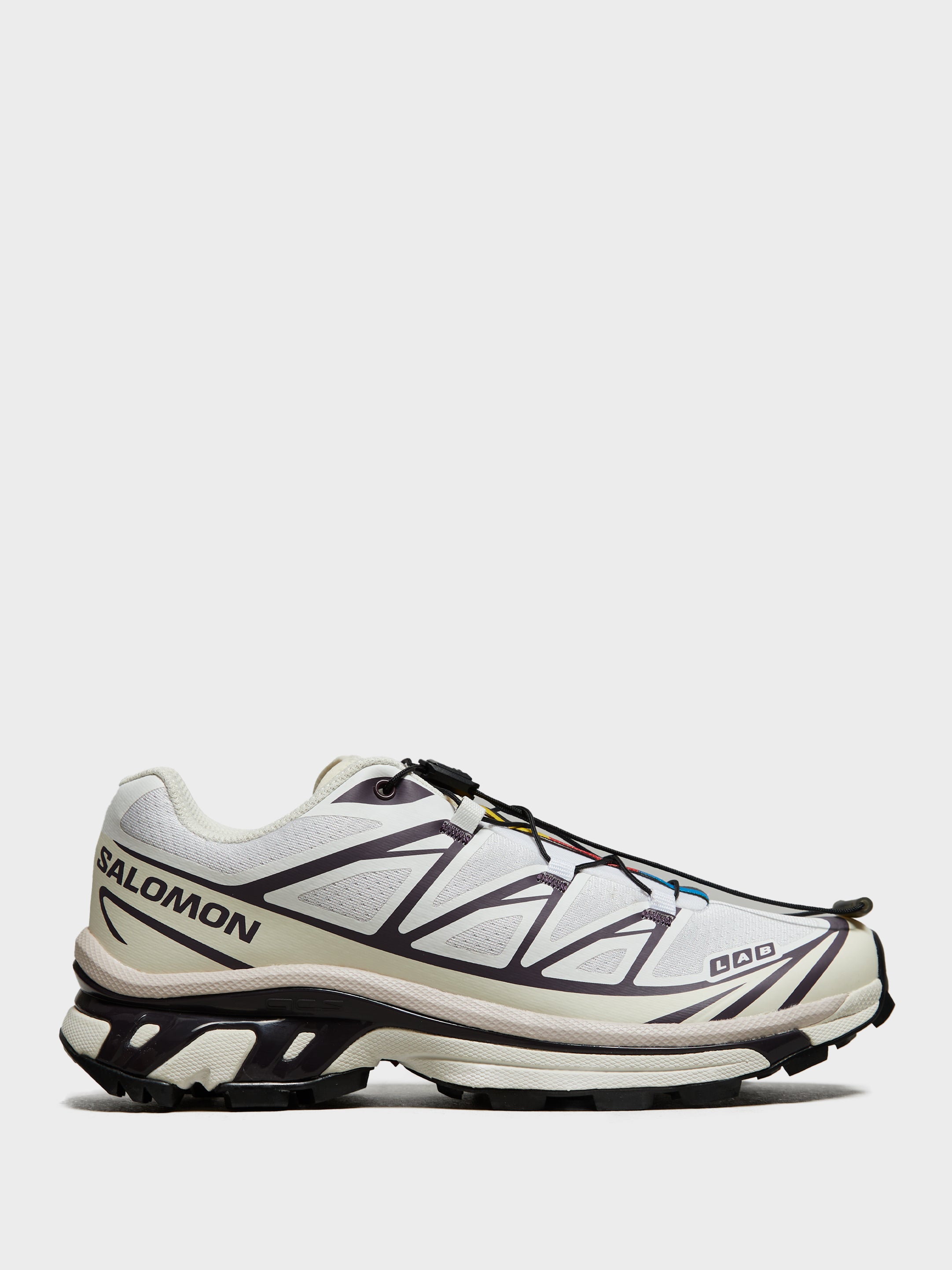 Salomon - XT-6 Sneakers in White, Vanilla Ice and Plum Perfect