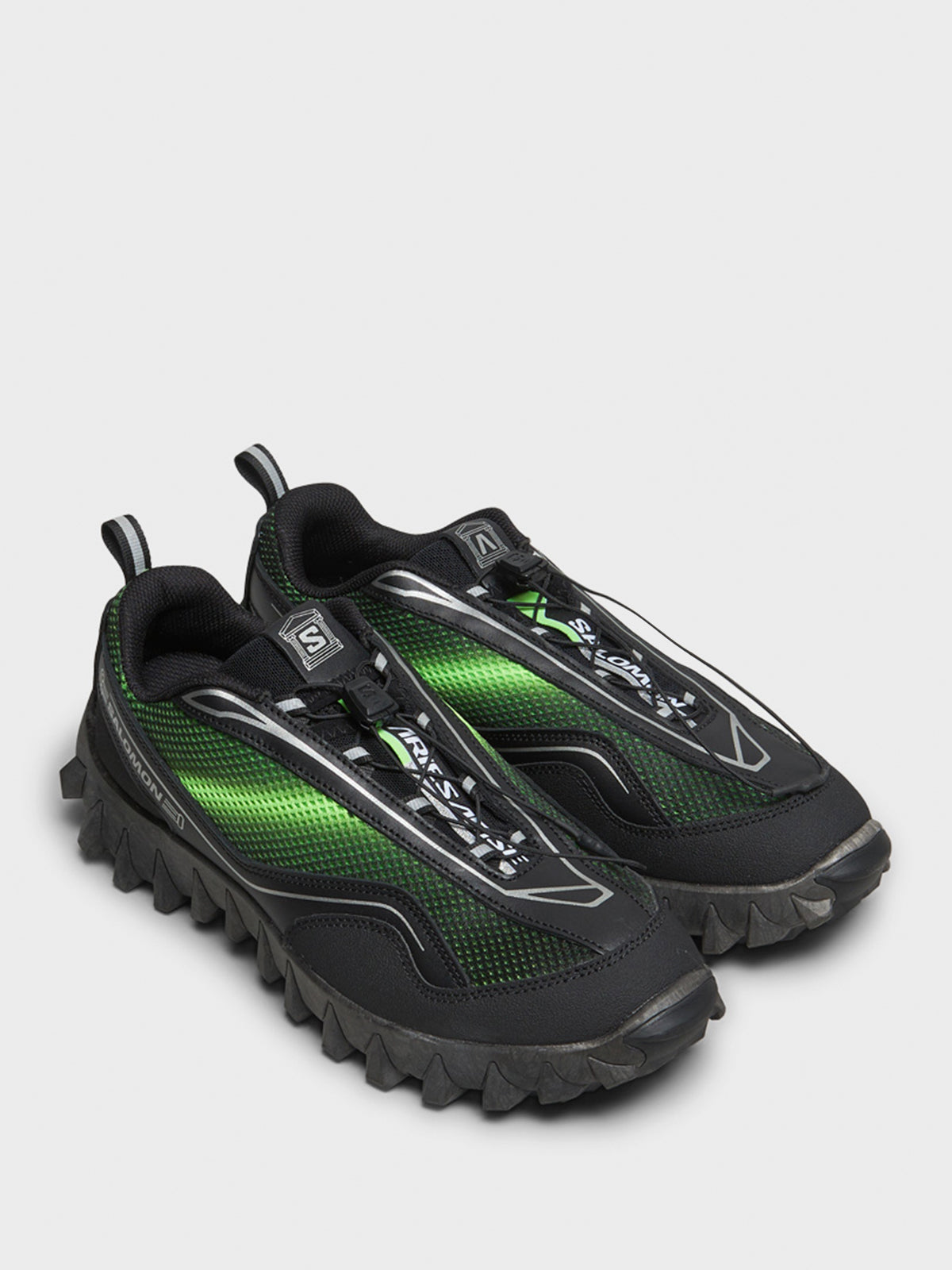 Salomon - Snowclog Aries Sneakers in Black, Green Gecko and Ftw Silver