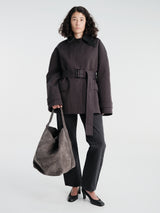 Studio Nicholson - Lurie Belted Cropped Jacket in Brown Marl