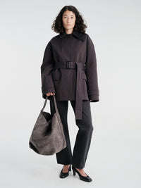 Studio Nicholson - Lurie Belted Cropped Jacket in Brown Marl