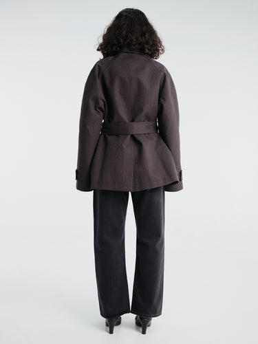 Studio Nicholson - Lurie Belted Cropped Jacket in Brown Marl