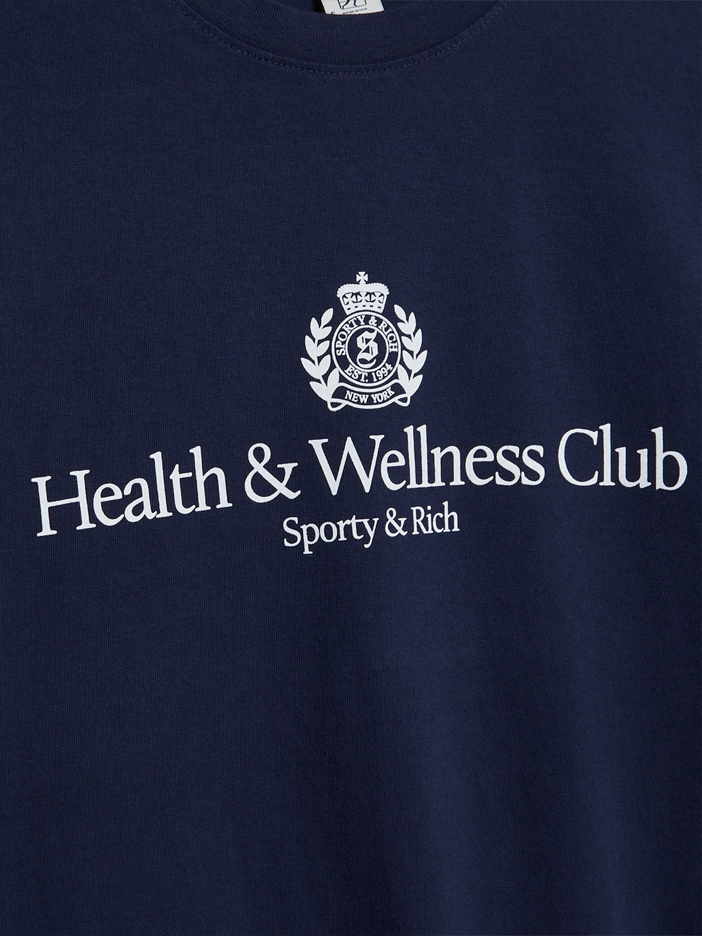 Sporty & Rich - H&W Crest T-Shirt in Dark Navy