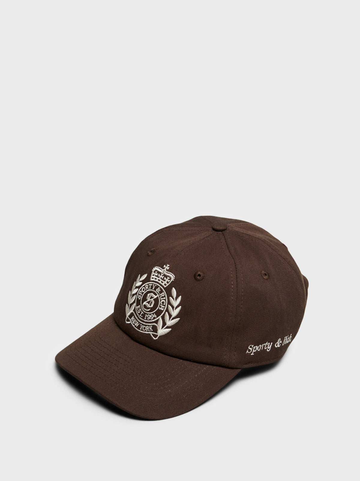 Sporty & Rich - H&W Crest Hat in Chocolate