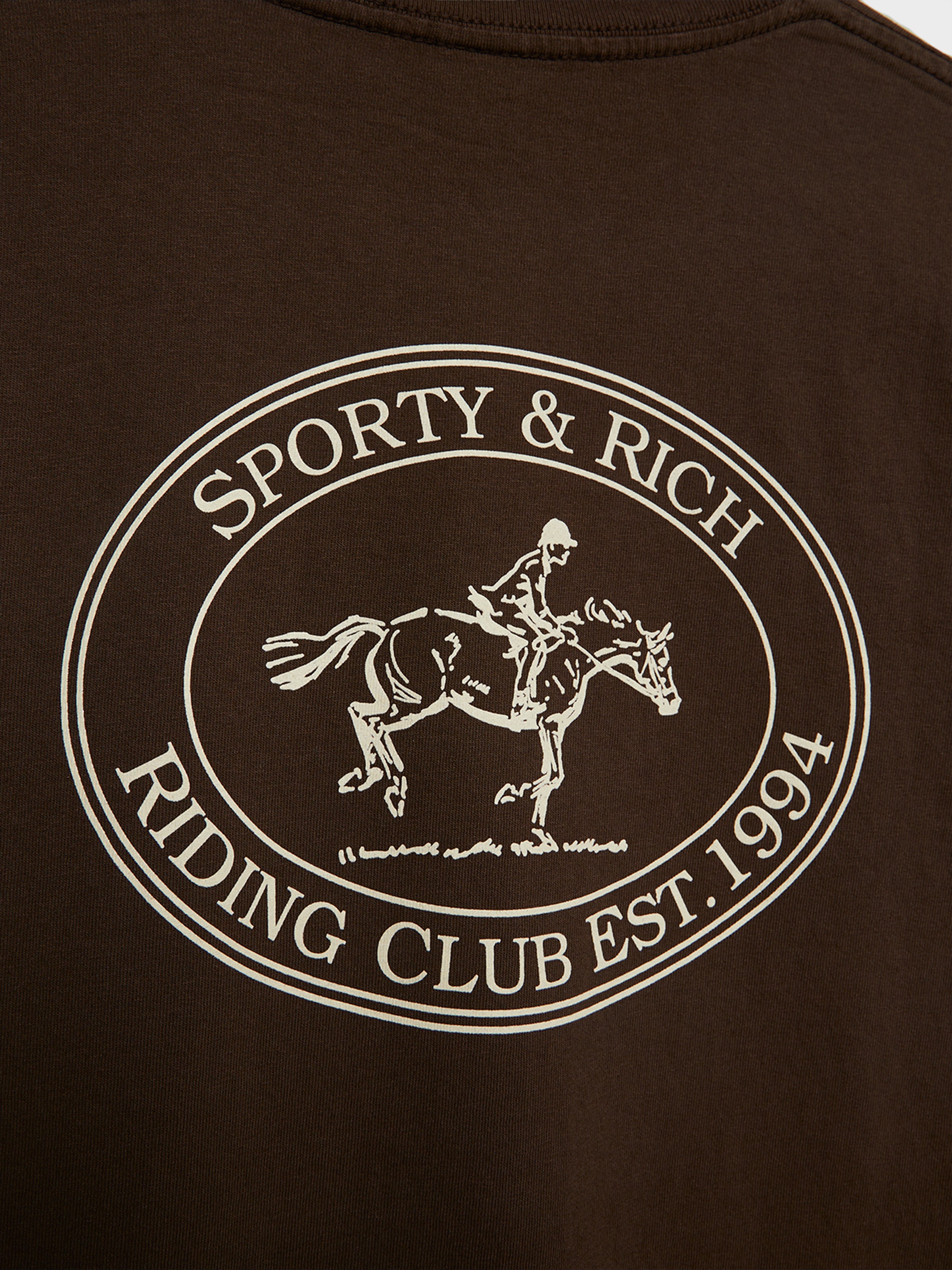 Sporty & Rich - Riding Club T-Shirt in Chocolate