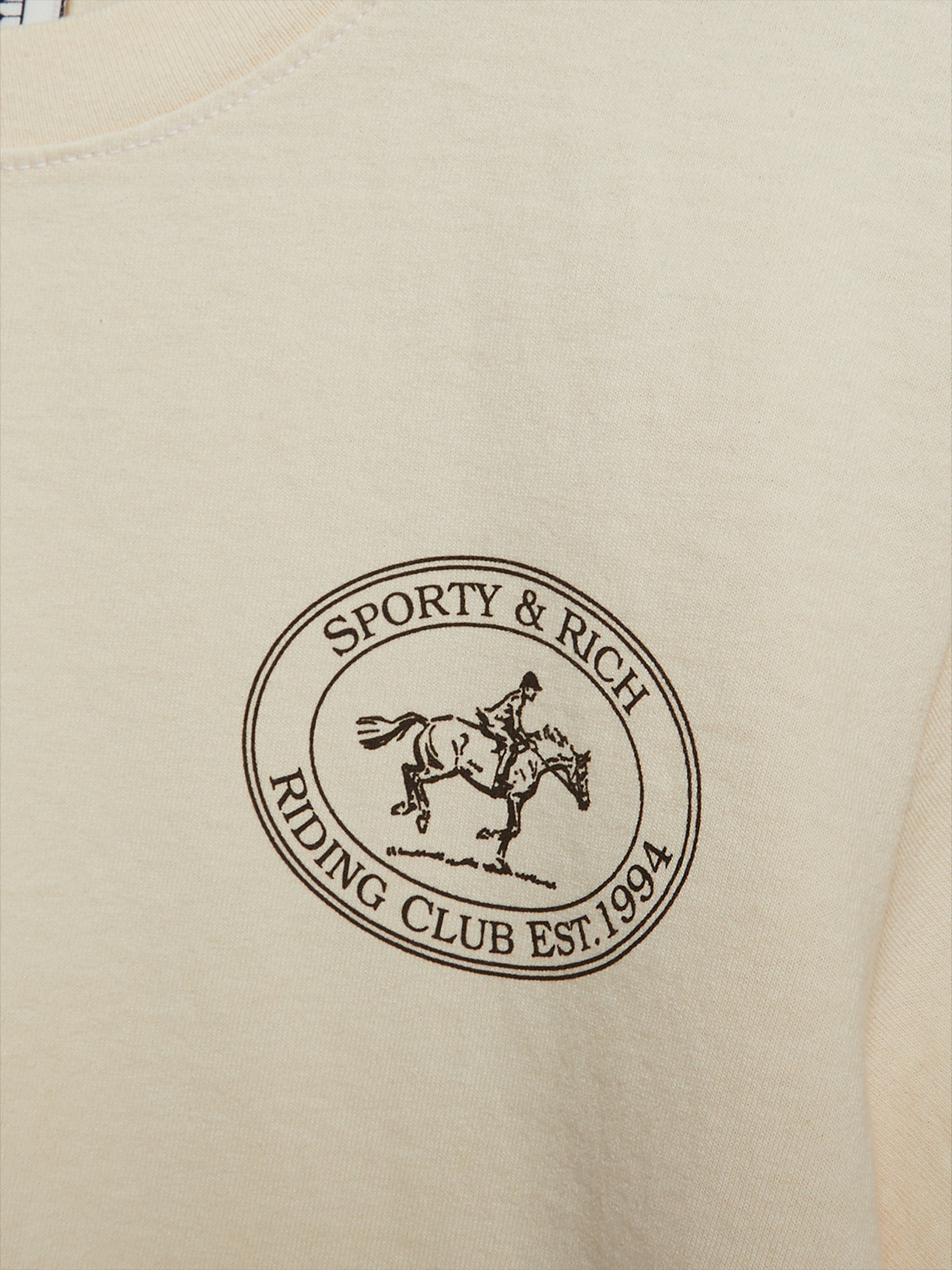 Sporty & Rich - Riding Club T-Shirt in Cream