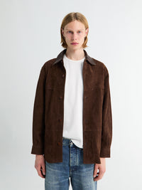 Sunflower - Suede Shirt in Dark Brown