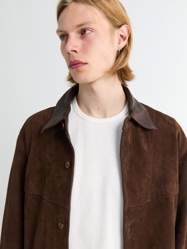 Sunflower - Suede Shirt in Dark Brown