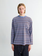 Sunflower - Stripe Longsleeve Pocket T-shirt in Blue