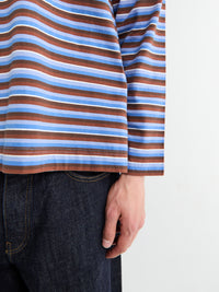 Sunflower - Stripe Longsleeve Pocket T-shirt in Blue