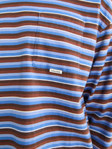 Sunflower - Stripe Longsleeve Pocket T-shirt in Blue
