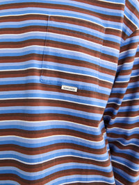 Sunflower - Stripe Longsleeve Pocket T-shirt in Blue