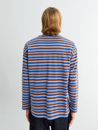 Sunflower - Stripe Longsleeve Pocket T-shirt in Blue