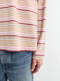 Sunflower - Stripe Longsleeve Pocket T-shirt in Beige