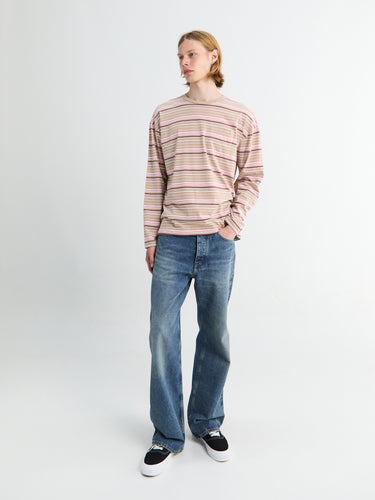Sunflower - Stripe Longsleeve Pocket T-shirt in Beige