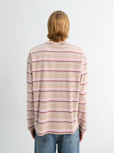 Sunflower - Stripe Longsleeve Pocket T-shirt in Beige