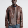 Sunflower - Leather Flight Jacket in Brown