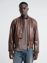 Sunflower - Leather Flight Jacket in Brown