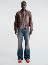 Sunflower - Leather Flight Jacket in Brown