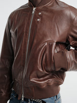 Sunflower - Leather Flight Jacket in Brown