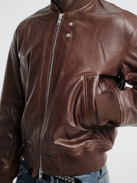 Sunflower - Leather Flight Jacket in Brown