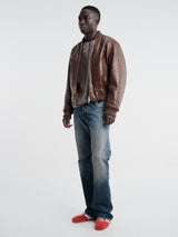 Sunflower - Leather Flight Jacket in Brown