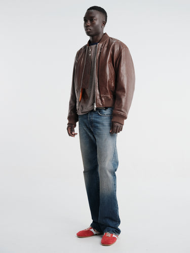 Sunflower - Leather Flight Jacket in Brown