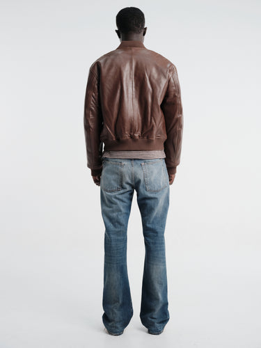 Sunflower - Leather Flight Jacket in Brown