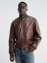 Sunflower - Leather Flight Jacket in Brown