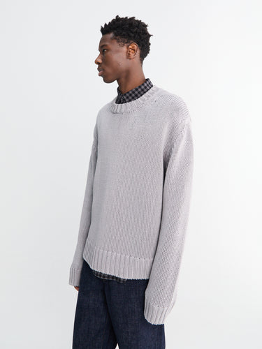 Frederik Cotton Sweater in Grey Melange