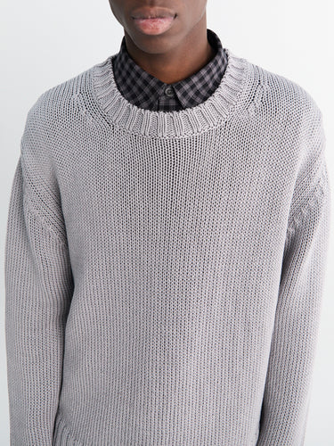 Frederik Cotton Sweater in Grey Melange