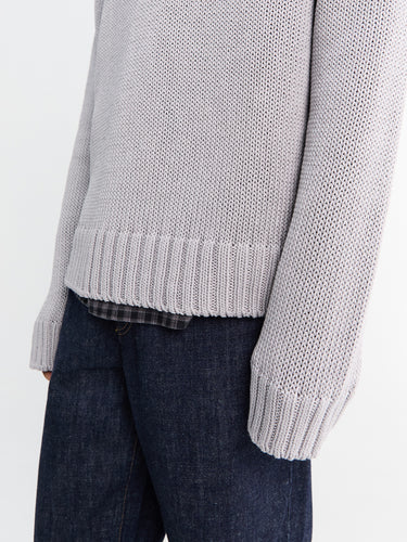 Frederik Cotton Sweater in Grey Melange