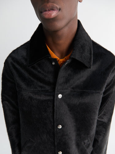 Sunflower - Coach Jacket in Black Cowhide