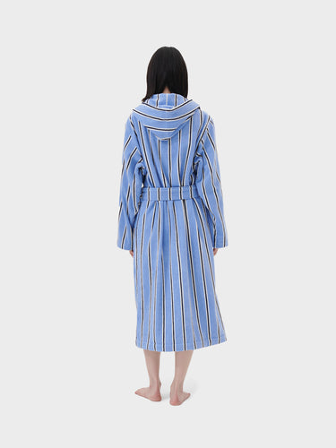 Tekla - Hooded Bathrobe in Bassett Stripes