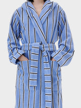 Tekla - Hooded Bathrobe in Bassett Stripes