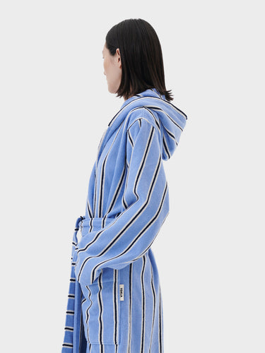 Tekla - Hooded Bathrobe in Bassett Stripes