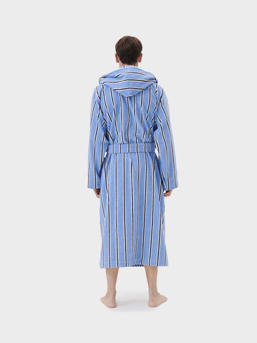 Tekla - Hooded Bathrobe in Bassett Stripes
