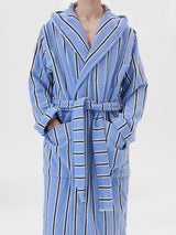 Tekla - Hooded Bathrobe in Bassett Stripes