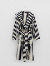Tekla - Hooded Bathrobe in Humbug Stripes