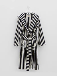 Tekla - Hooded Bathrobe in Humbug Stripes