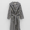 Tekla - Hooded Bathrobe in Humbug Stripes