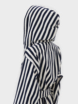 Tekla - Hooded Bathrobe in Humbug Stripes