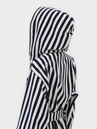 Tekla - Hooded Bathrobe in Humbug Stripes