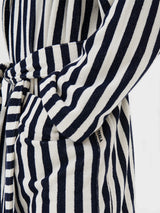 Tekla - Hooded Bathrobe in Humbug Stripes
