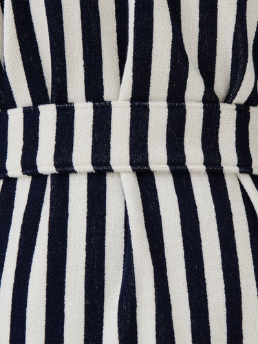 Tekla - Hooded Bathrobe in Humbug Stripes