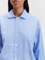 Tekla - Poplin Pyjamas Shirt in Cornflower Blue